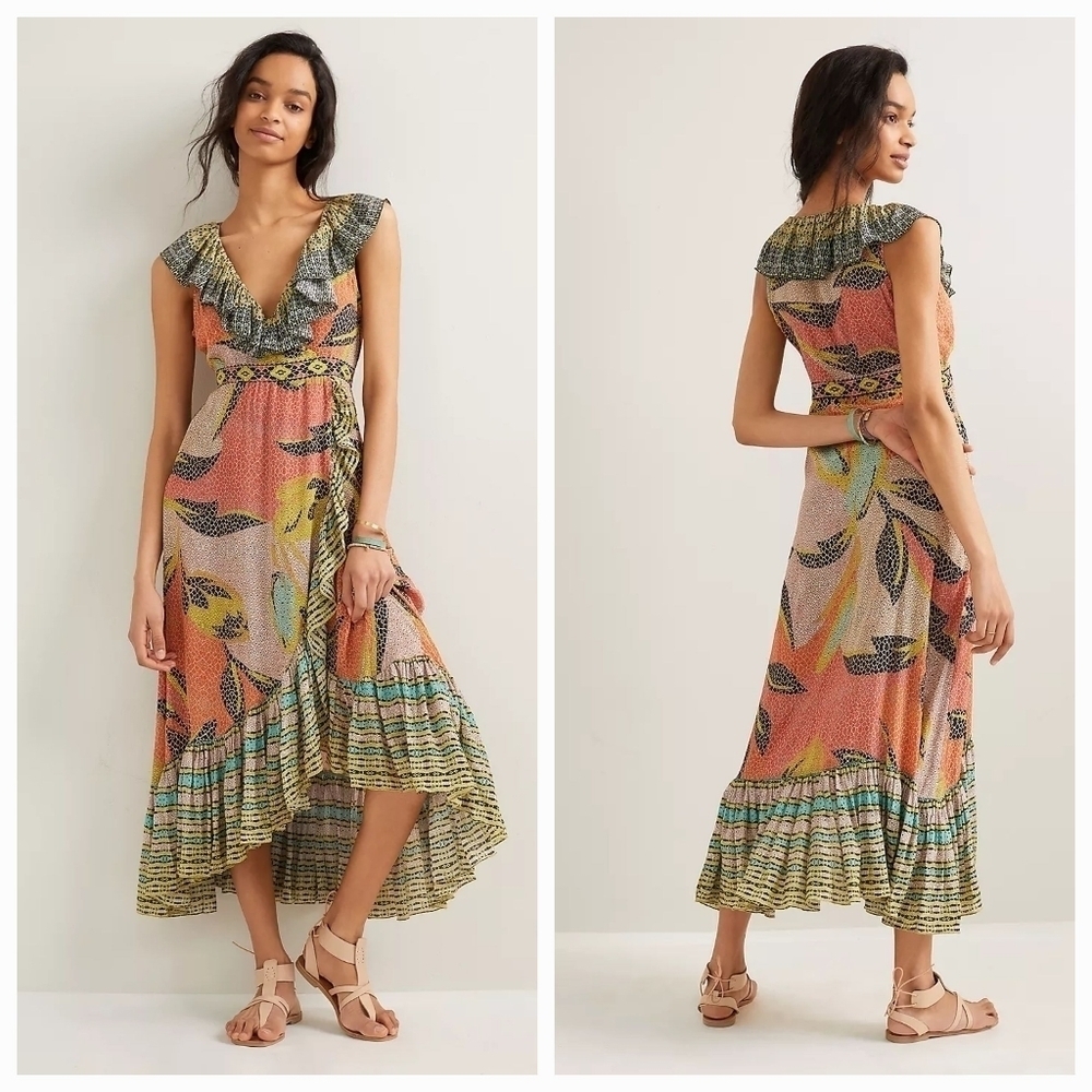 Bhanuni by Jyoti Ruffled Maxi Dress size M NWT